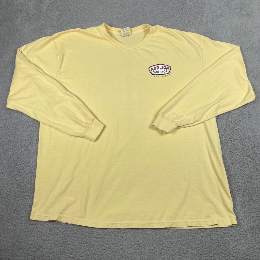 Ron Jon Surf Shop T-Shirt Mens 3XL Yellow Long Sleeve Graphic Tee
